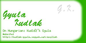 gyula kudlak business card